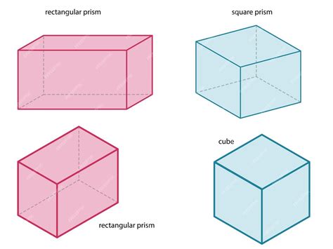 premium vector geometric shapes rectangular prism square prism