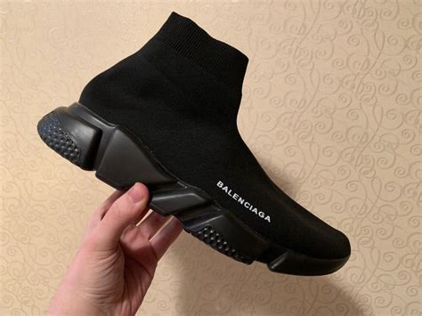 Мужские кроссовки-носки Balenciaga (чёрные) стильные трендовые весенние ...