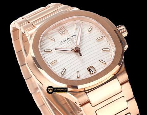 Patek Philippe 7118 Nautilus Beyaz Kadran 35mm Rose Kasa ETA