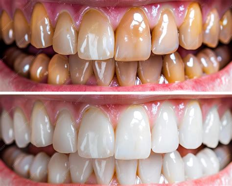 side  side comparison  bad teeth   perfect smile highlighting