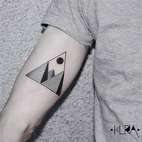 Minimalist mountain tattoo by Aga Kura - Tattoogrid.net
