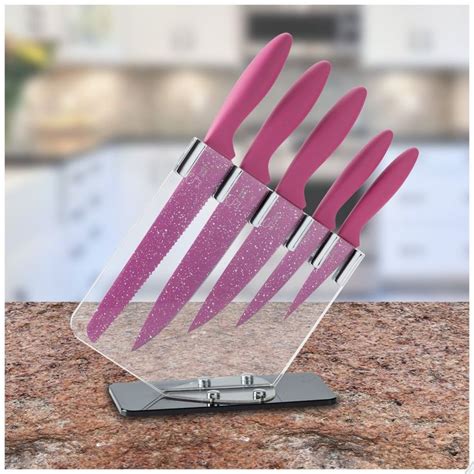 Pink Marble Kitchen Knives | Kitchen knives, Pink kitchen, Kitchen marble