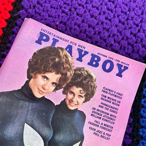 VINTAGE PLAYBOY OCTOBER 1970 : TWIN PLAYMATES MARY AND MADELEINE COLLI
