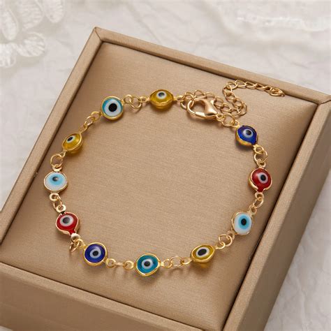 Lucky Turkey Evil Eye Bracelet For Women Men Color... – Grandado