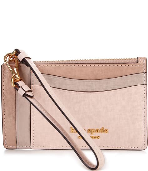 kate spade  york morgan colorblocked leather coin card case wristlet