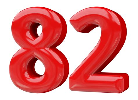 Red 3D Number 82 46645601 PNG