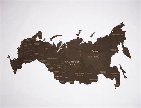 Характеристики Карта России Decormaps, деревянная, 140 х 80 см. DM0001 ...