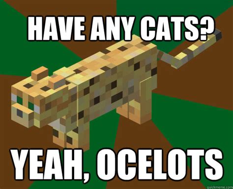 Have any cats? yeah, ocelots - Minecraft Ocelot - quickmeme