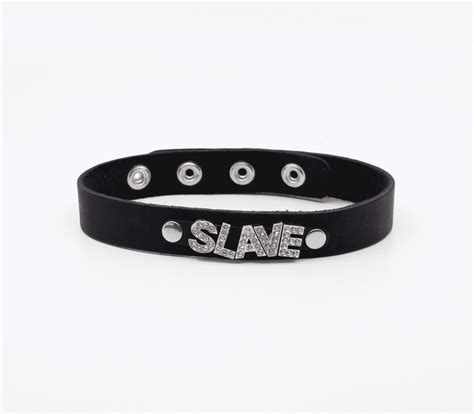 love  leather diamante collar built  submission bdsm australia