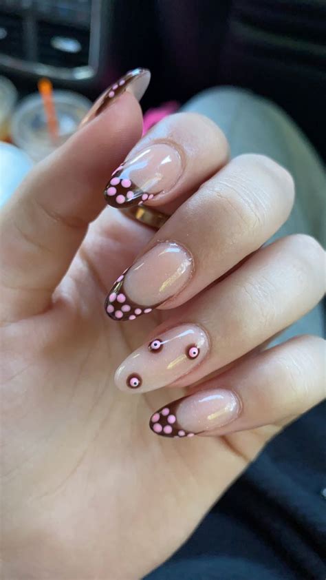 pink & brown nails 💘 | Nails, Brown nails, Pink brown