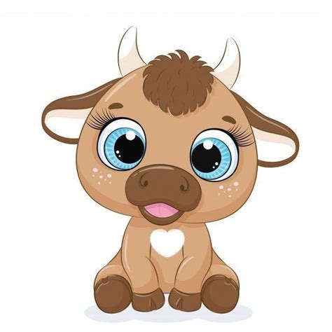 Бычок красивая картинка | Animales de dibujos animados bonitos, Dibujos ...