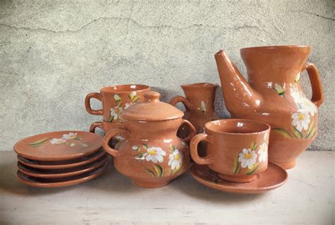 1940s Mexican Pottery Teaset (Partial) Oaxaca Drip Ware, Rustic Kitchen ...