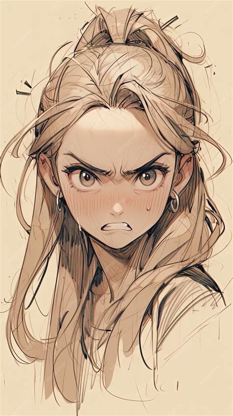 Premium AI Image | Angry Anime Face