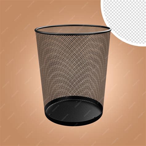 Premium PSD | Black metal waste paper bin