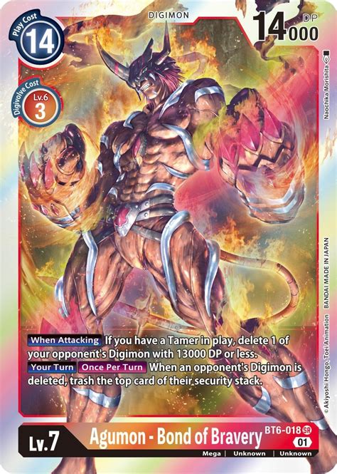agumon bond  bravery bt  double diamond digimon cardtrader