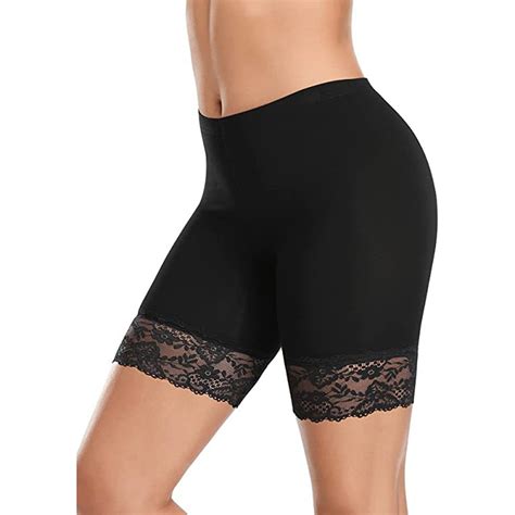 Womens Lace Slip Shorts for Under Dresses Anti Chafing Underwear Mid