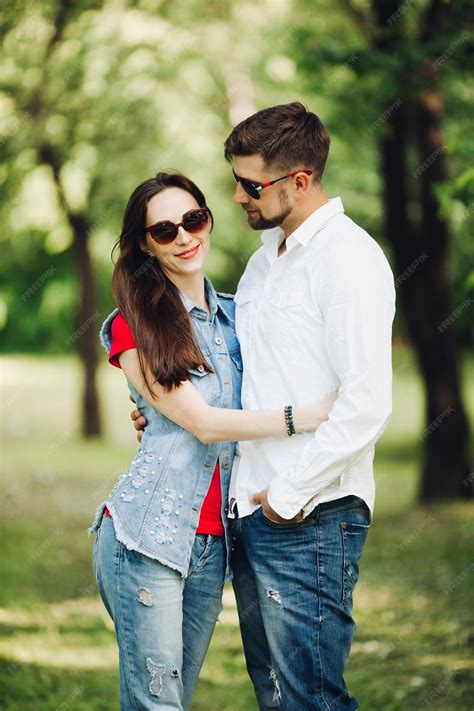 Free Photo | Portrait of young happy couple in love smiling and