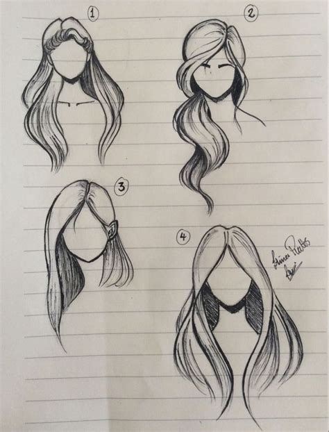 hair styles | Easy hair drawings, How to draw hair, Easy drawings