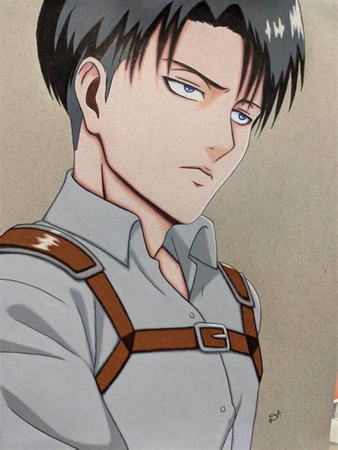 Levi Ackerman Colored Pencil Drawing Shingeki no Kyojin Anime | Etsy