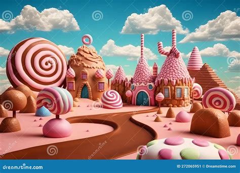 Fantasy Sweet Candy Land. Neural Network AI Generated Stock ...