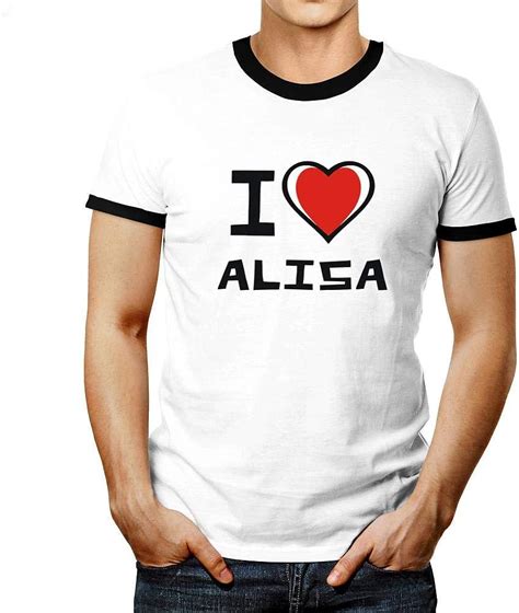 Idakoos I Love Alisa Bicolor Heart Ringer T-Shirt: Amazon.de: Bekleidung