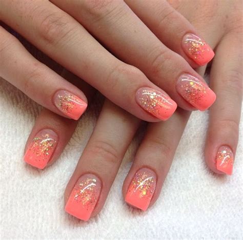 Pin by Stacey Barbee on Nails :) | Coral acrylic nails, Coral nails ...