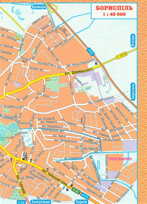 Карта Борисполя. Карта улиц города Борисполь Киевской области , A0