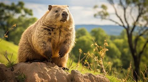 Premium AI Image | Southern HairyNosed Wombat in its Natural Habitat