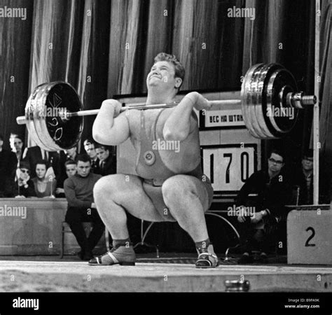 Weightlifter Leonid Zhabotinsky at the traditional weightlifting ...