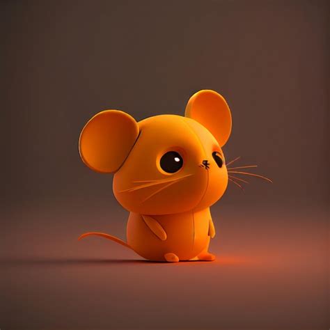 premium photo  orange     mouse generative ai