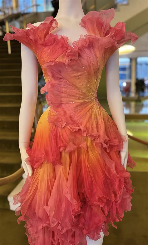 Hot Floral Red Yellow Party Dress, Beaded Ruffle Mini Prom Hoco Dress