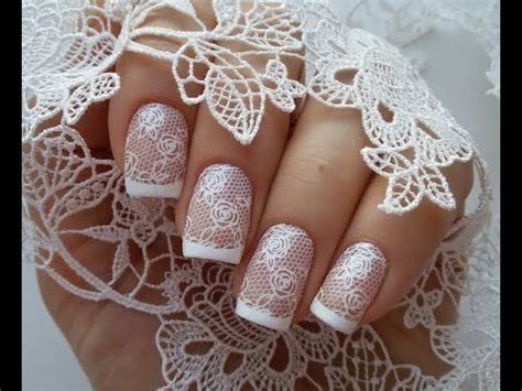 Белое кружево и французский маникюр / White lace manicure + french ...