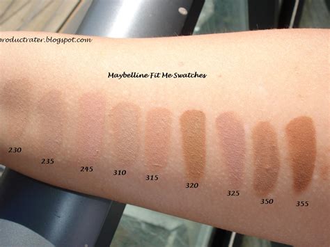 Maybelline Fit Me Colour Chart - Ponasa