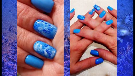 МАНИКЮР в ГОЛУБЫХ ТОНАХ /nail design / АБСТРАКЦИЯ / красивый нежно ...