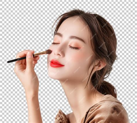 premium psd female model advertising makeup isolated  transparent
