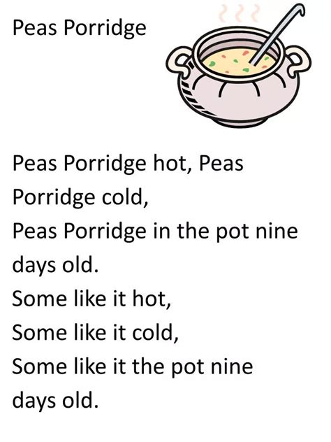 PPT - Peas Porridge Peas Porridge hot, Peas Porridge cold, Peas ...