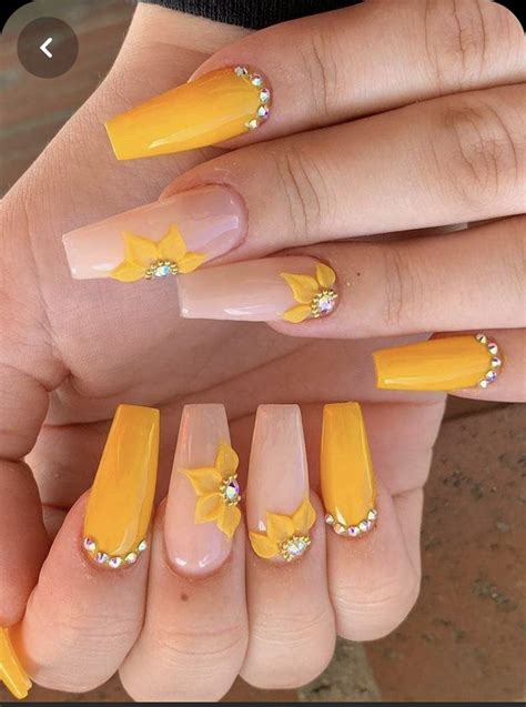 Fotos De Unha Em Gel Amarela - 100 ideias de unhas de gel amarelas para salvar hoje | unhas de gel ...