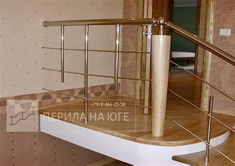 Деревянные перила + нержавеющая сталь для лестниц