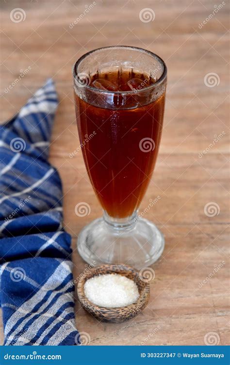 Traditional Indonesian Sweet Ice Tea Names Es Teh Manis Placed on the ...