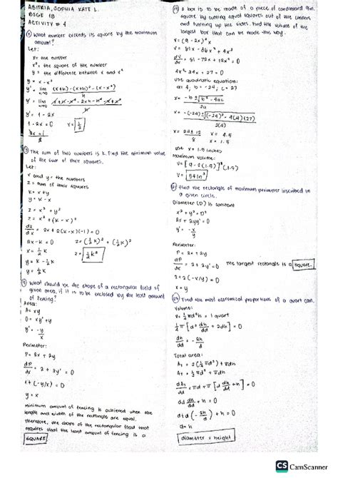 Calculus- ACT 4 - ABITRIA, SOPHIA KATE L. 15 A box is to be made of a