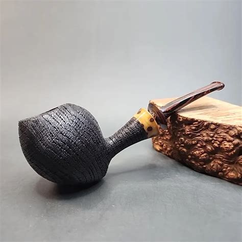 la biota sandblasted bent acorn morta pipe handmade  italy sold