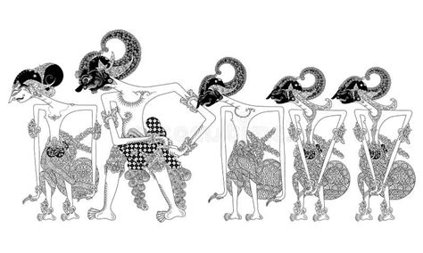 wayang gatutkaca stock vector illustration  black