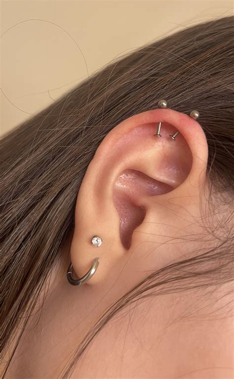 Fresh double helix piercings! : r/piercing