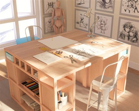 bar height craft table  storage  malcolm ragan blog