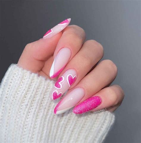 Unha Com Coração Rosa - Unhas Decoradas Rosa com Glitter pra Você se inspirar - Mulher Além da Mãe