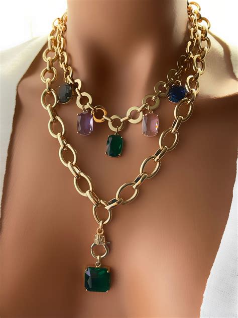 Layered Chunky Chain Necklace, 18K Gold Filled Chain Necklace, Layering