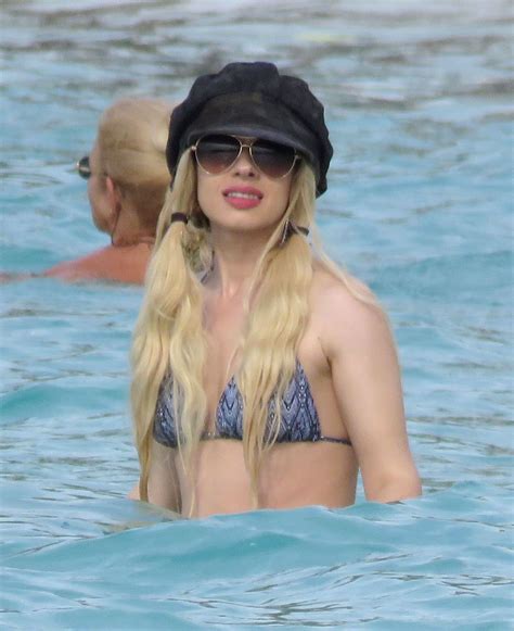 Orianthi Panagaris in a Bikini Top at the Beach in St. Barts 6/26/2016