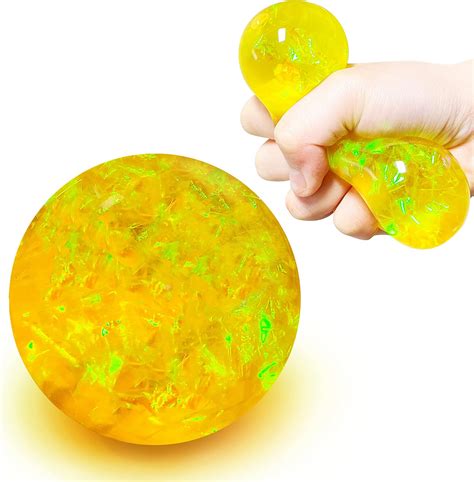 Amazon.com: Yellow Glitter Stress Balls Fidget Toy, Squishy Balls for
