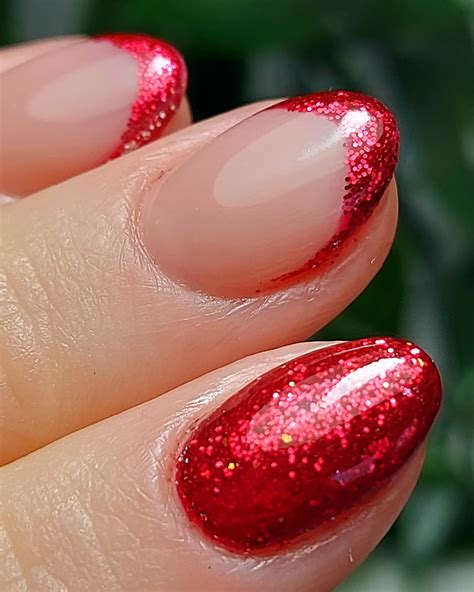 20+ Eye-Catching Red Glitter French Tip Nails - Nail Designs Daily