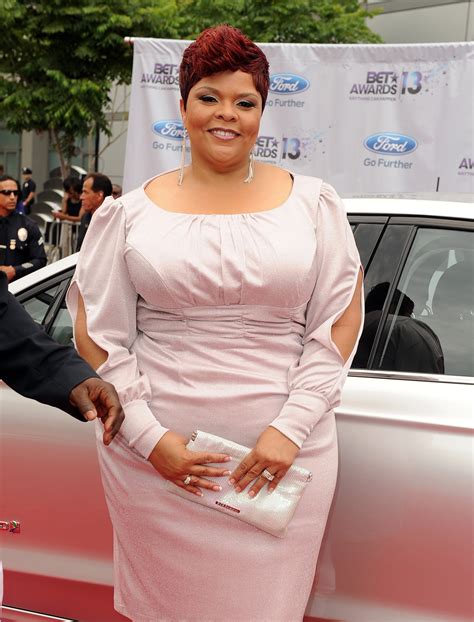 See Tamela Mann Flaunting Slimmer Tummy & Blonde Hair in Leopard Top